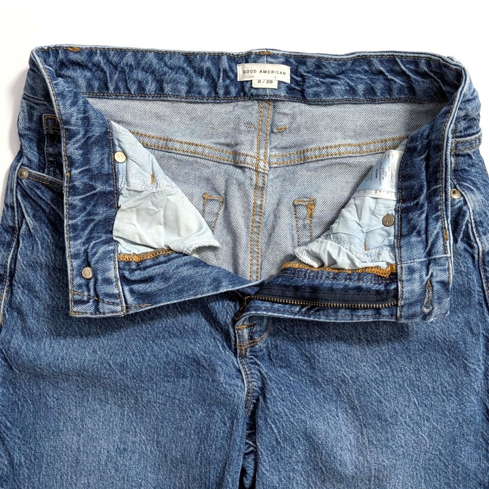 Good American Good Classic Jeans Cotton Lyocell Raw Hem Size 8/29 GCRH086TFT - Picture 5 of 10